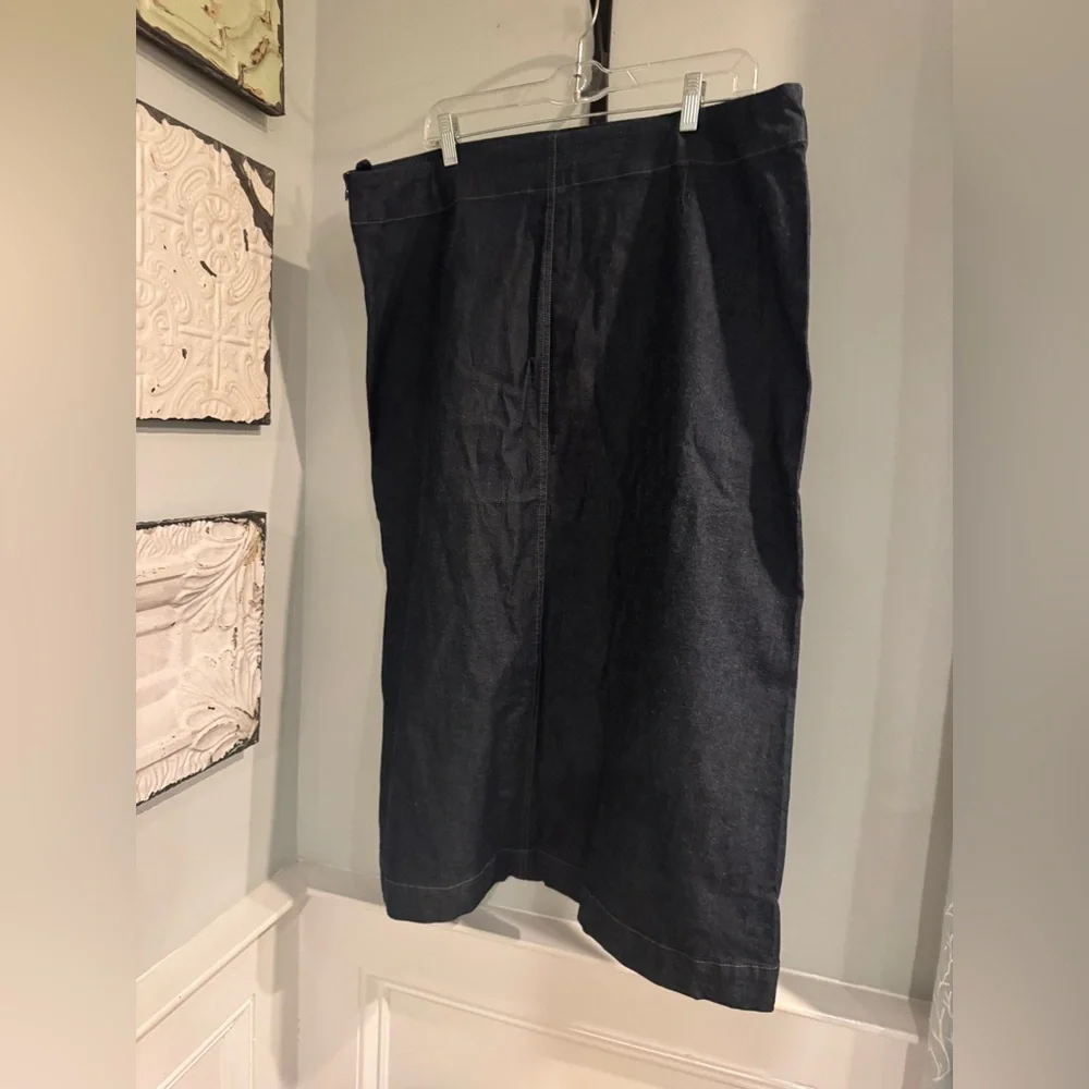 Eileen Fisher A Line Denim Stretch Skirt Size XL NWT - Picture 2 of 8